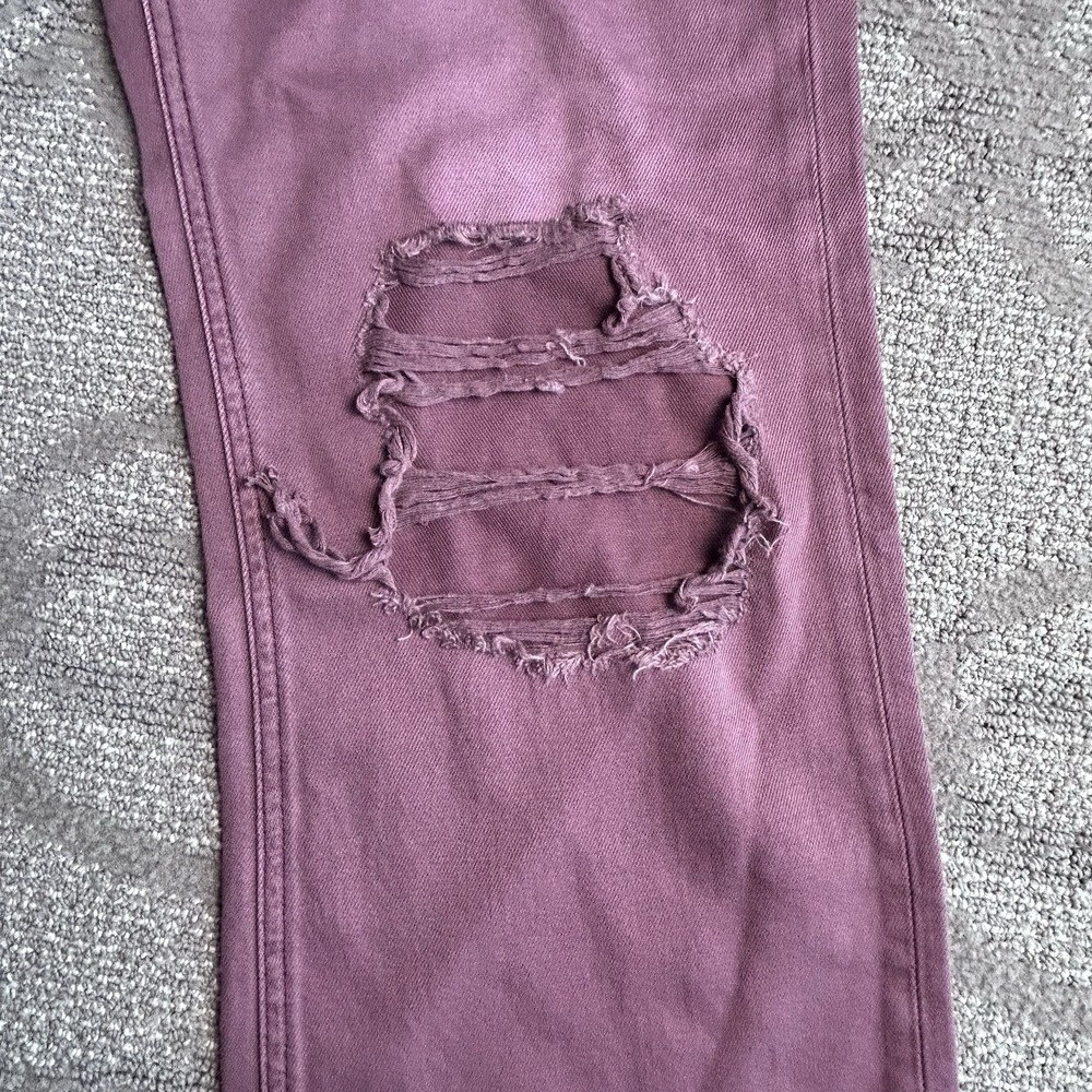 Vervet Leslie Mauve Crop jeans Raw Hem Size 27 NEW 90's VTG. Flare Distressed - Picture 13 of 15